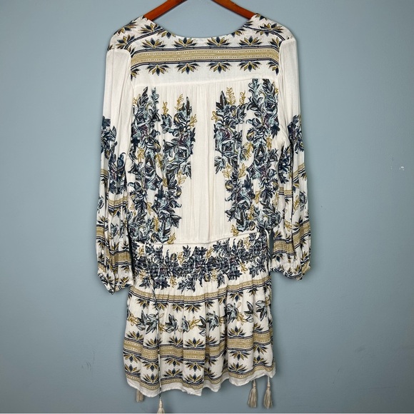NEW Free People boho moonlight drive mini dress floral ivory combo size L - Picture 11 of 15